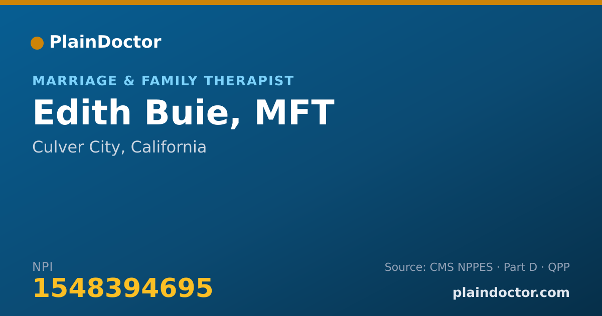 Shareable card for Edith Buie, MFT - Marriage & Family Therapist, Culver City, CA