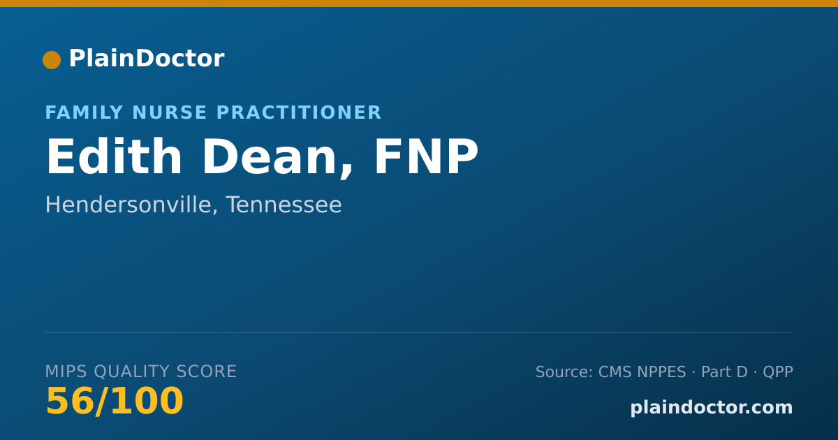 Shareable card for Edith Dean, FNP - Family Nurse Practitioner, Hendersonville, TN