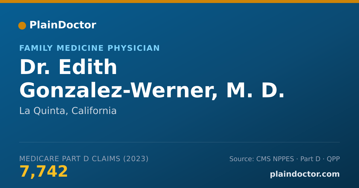Shareable card for Edith Gonzalez-Werner, M. D. - Family Medicine Physician, La Quinta, CA