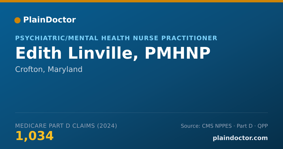 Shareable card for Edith Linville, PMHNP - Psychiatric/Mental Health Nurse Practitioner, Crofton, MD
