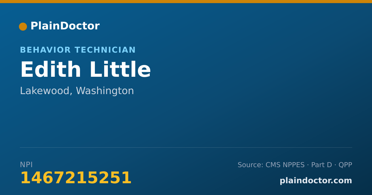 Shareable card for Edith Little - Behavior Technician, Lakewood, WA