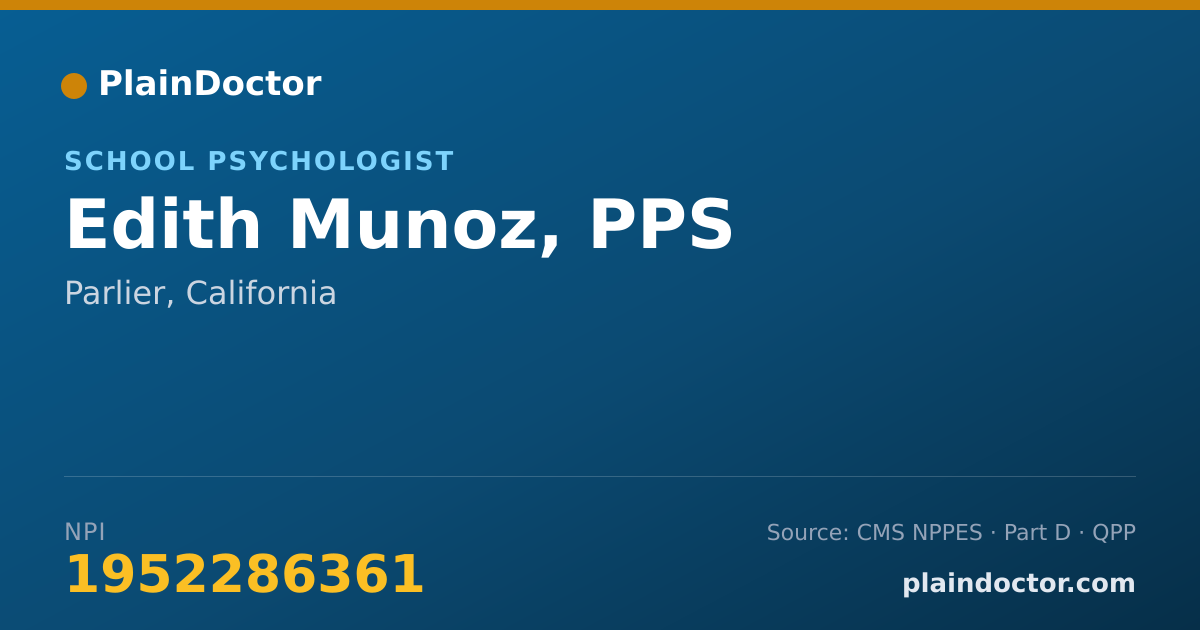Shareable card for Edith Munoz, PPS - School Psychologist, Parlier, CA