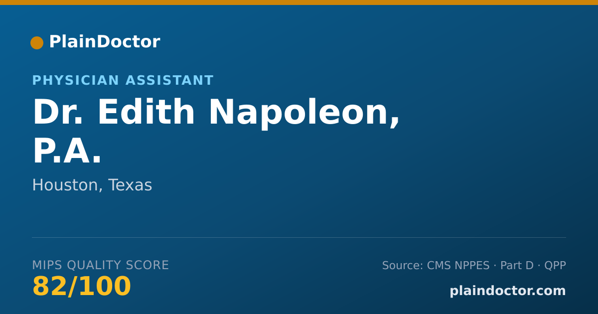 Shareable card for Edith Napoleon, P.A. - Physician Assistant, Houston, TX