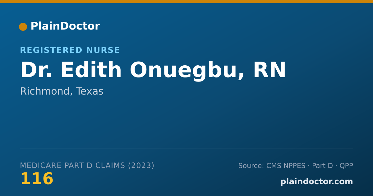 Shareable card for Edith Onuegbu, RN - Registered Nurse, Richmond, TX