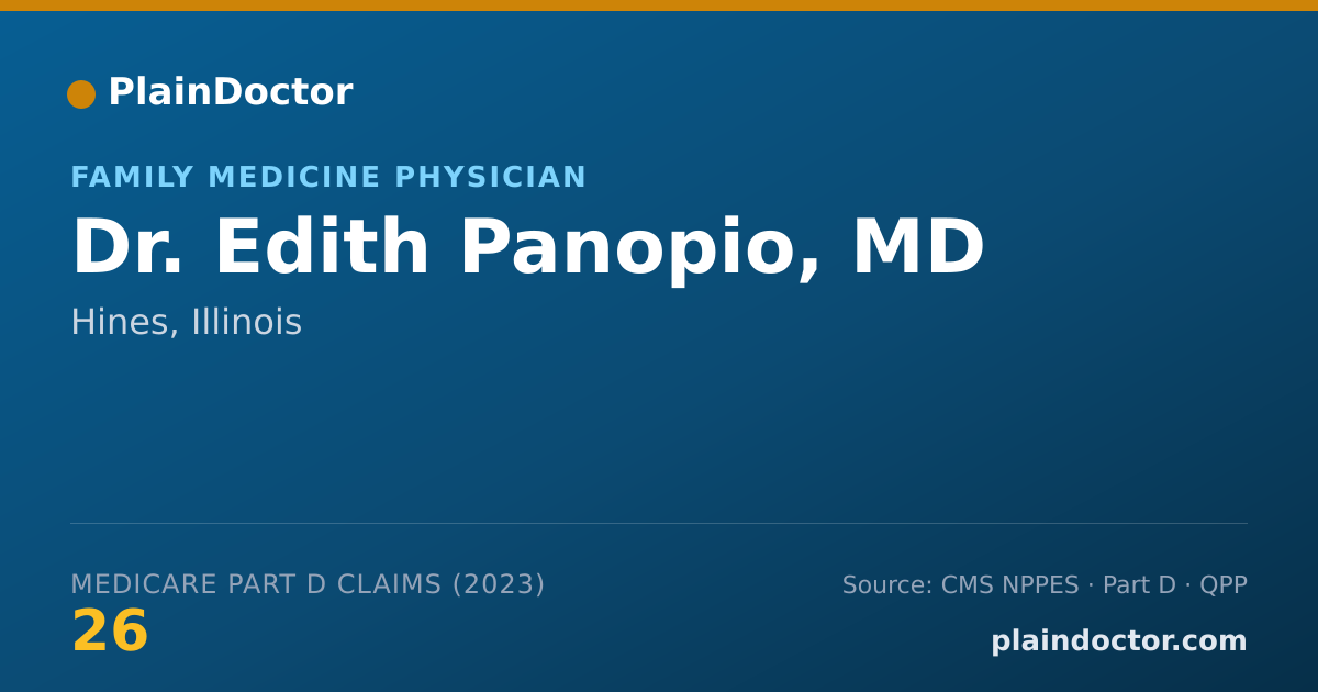 Shareable card for Edith Panopio, MD - Family Medicine Physician, Hines, IL