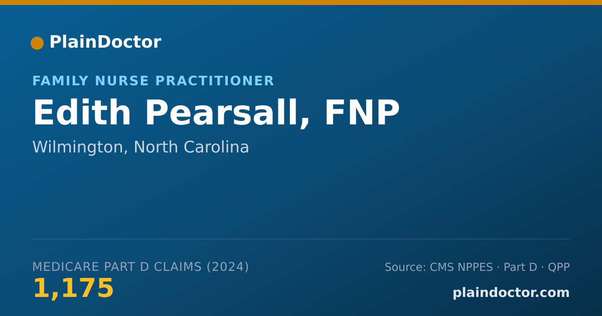 Shareable card for Edith Pearsall, FNP - Family Nurse Practitioner, Wilmington, NC