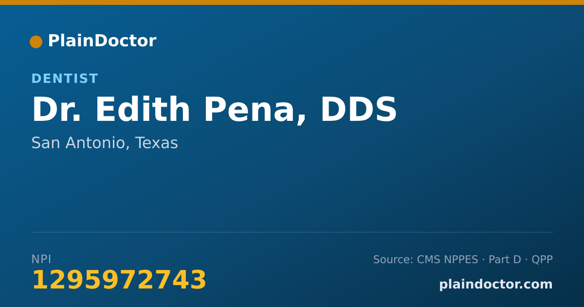 Shareable card for Edith Pena, DDS - Dentist, San Antonio, TX