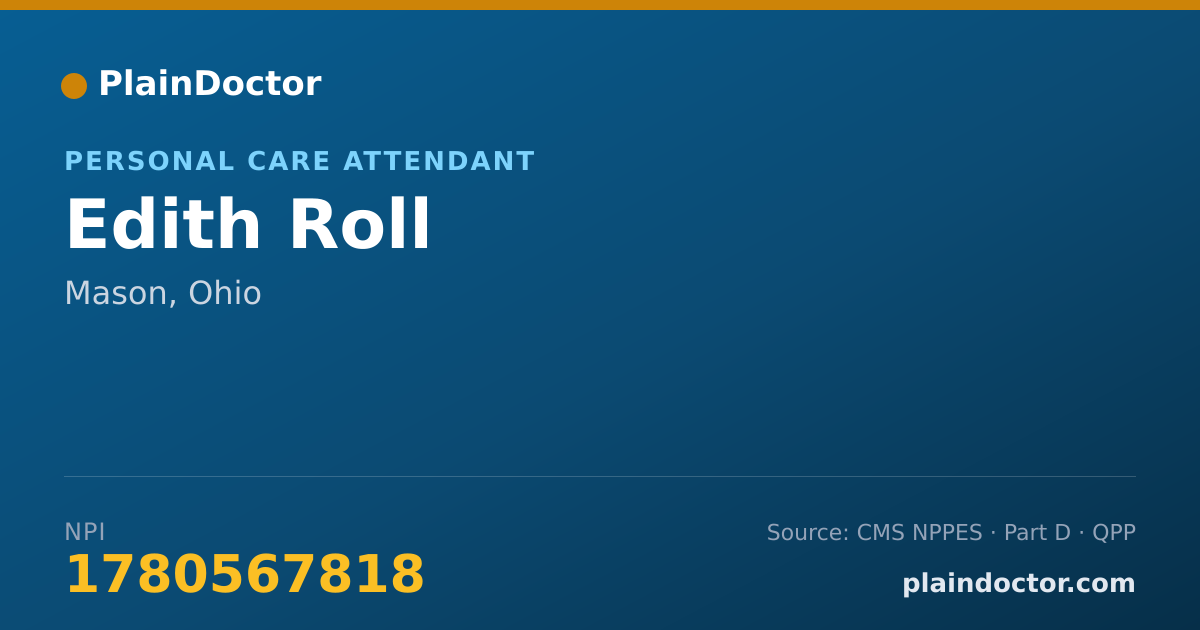 Shareable card for Edith Roll - Personal Care Attendant, Mason, OH