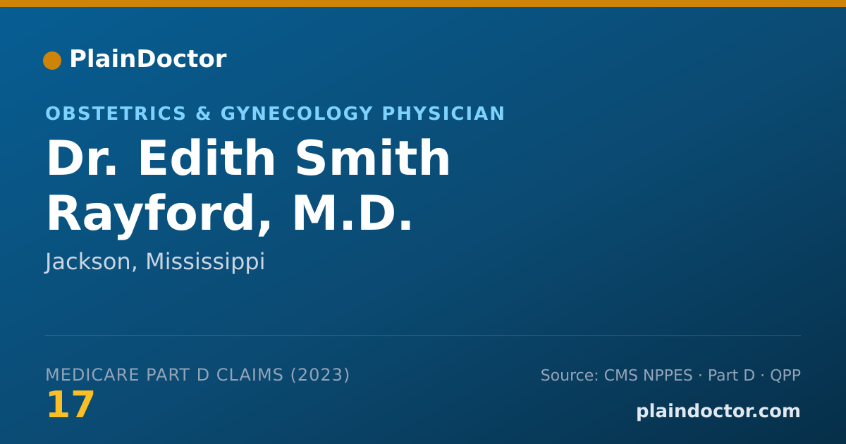 Shareable card for Edith Smith Rayford, M.D. - Obstetrics & Gynecology Physician, Jackson, MS