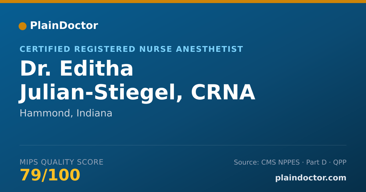 Shareable card for Editha Julian-Stiegel, CRNA - Certified Registered Nurse Anesthetist, Hammond, IN