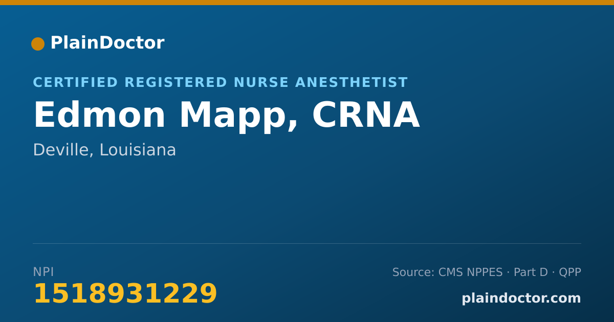 Shareable card for Edmon Mapp, CRNA - Certified Registered Nurse Anesthetist, Deville, LA