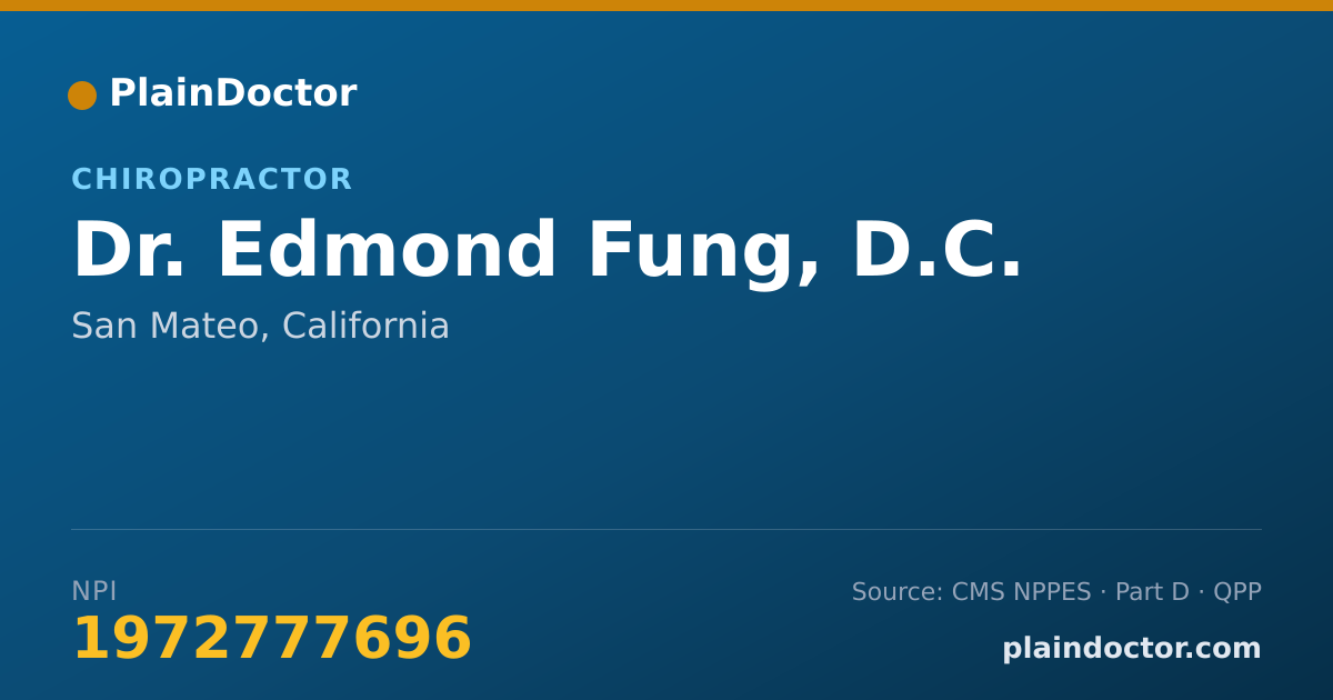 Shareable card for Edmond Fung, D.C. - Chiropractor, San Mateo, CA