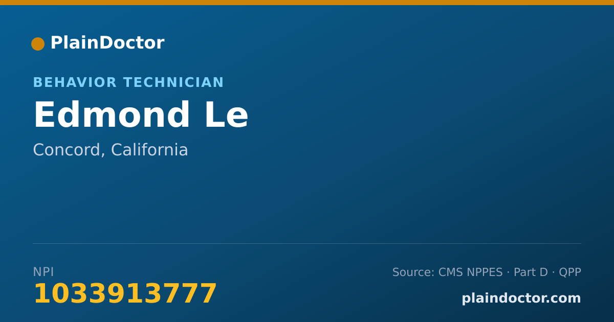 Shareable card for Edmond Le - Behavior Technician, Concord, CA