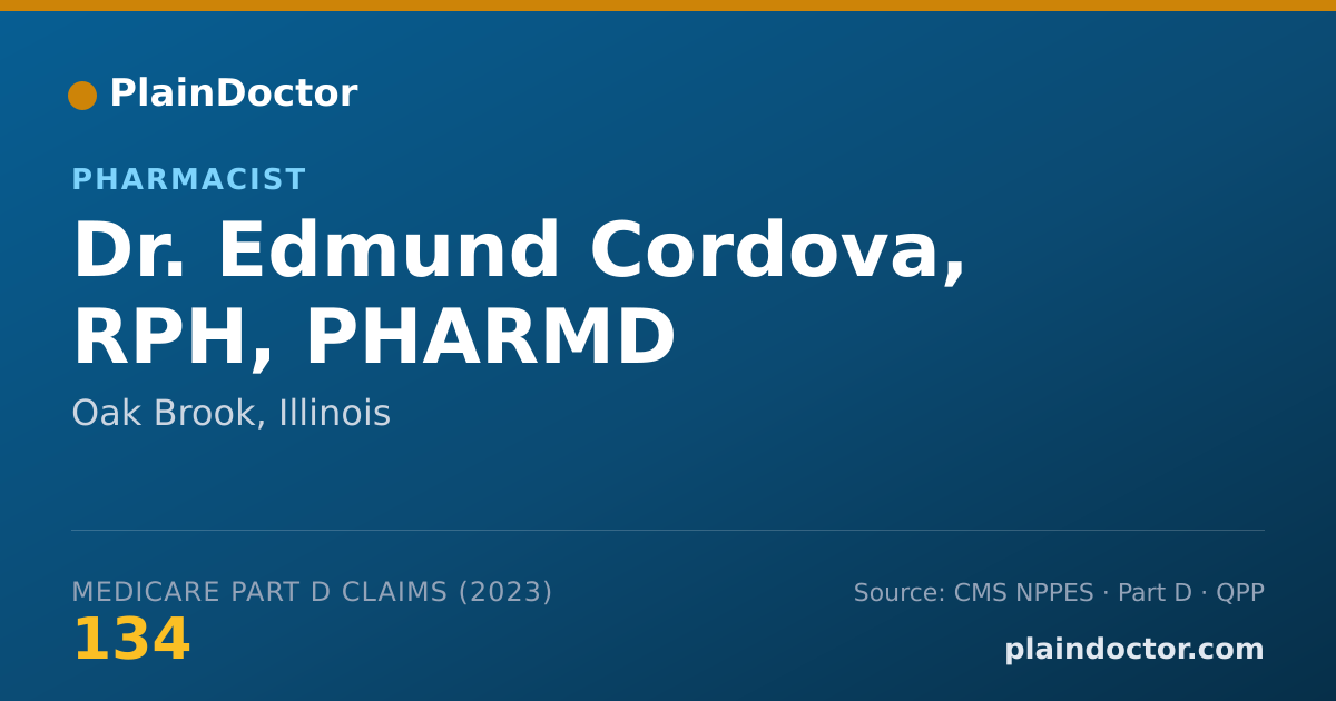 Shareable card for Edmund Cordova, RPH, PHARMD - Pharmacist, Oak Brook, IL