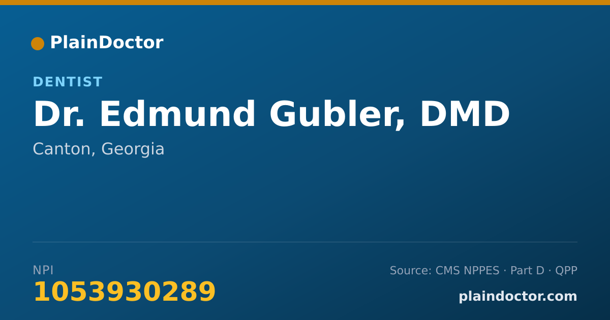 Shareable card for Edmund Gubler, DMD - Dentist, Canton, GA
