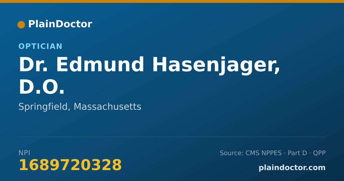 Shareable card for Edmund Hasenjager, D.O. - Optician, Springfield, MA