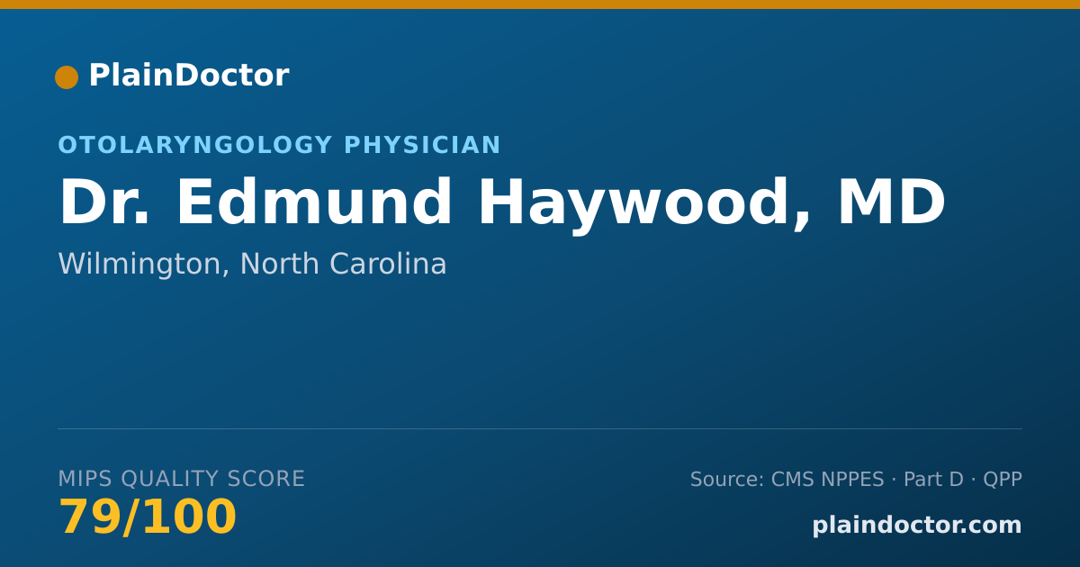 Shareable card for Edmund Haywood, MD - Otolaryngology Physician, Wilmington, NC
