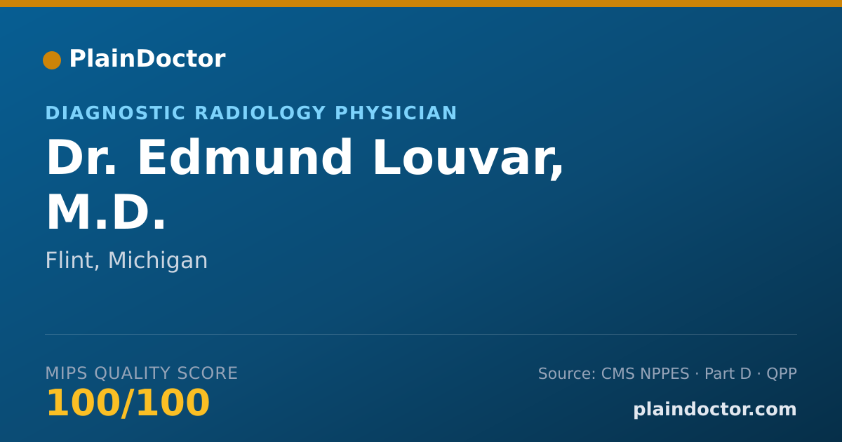 Shareable card for Edmund Louvar, M.D. - Diagnostic Radiology Physician, Flint, MI