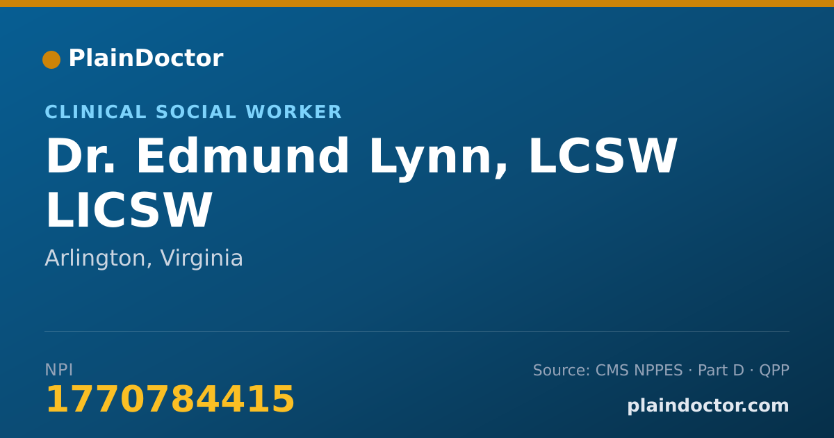 Shareable card for Edmund Lynn, LCSW LICSW - Clinical Social Worker, Arlington, VA