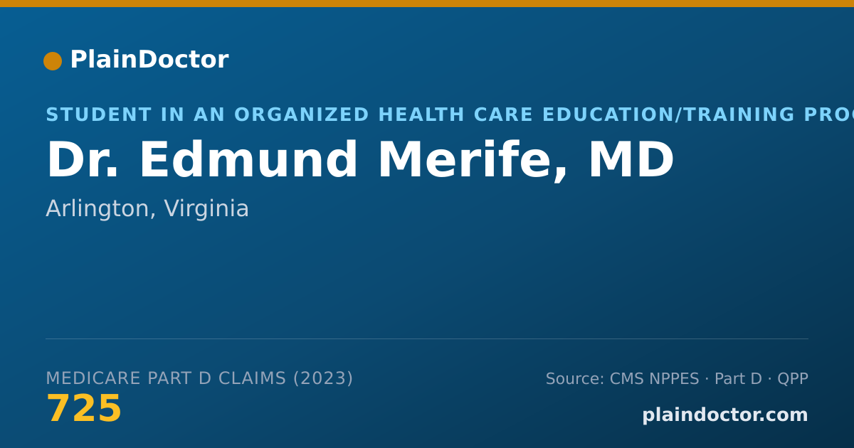 Shareable card for Edmund Merife, MD - Student in an Organized Health Care Education/Training Program, Arlington, VA