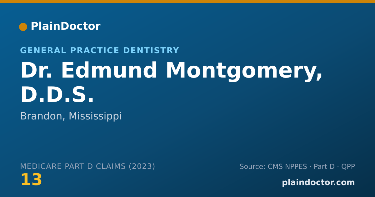 Shareable card for Edmund Montgomery, D.D.S. - General Practice Dentistry, Brandon, MS