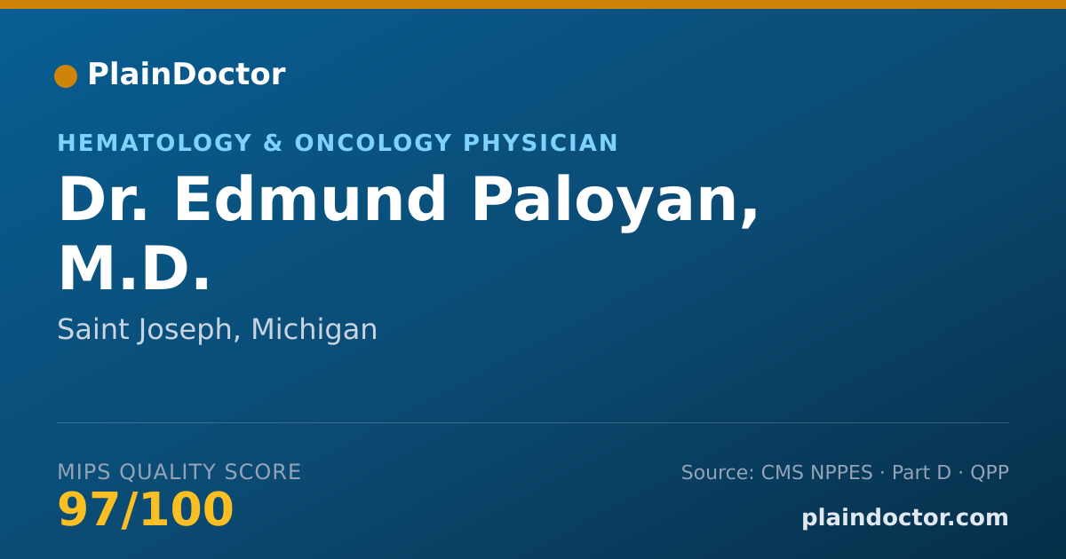 Shareable card for Edmund Paloyan, M.D. - Hematology & Oncology Physician, Saint Joseph, MI