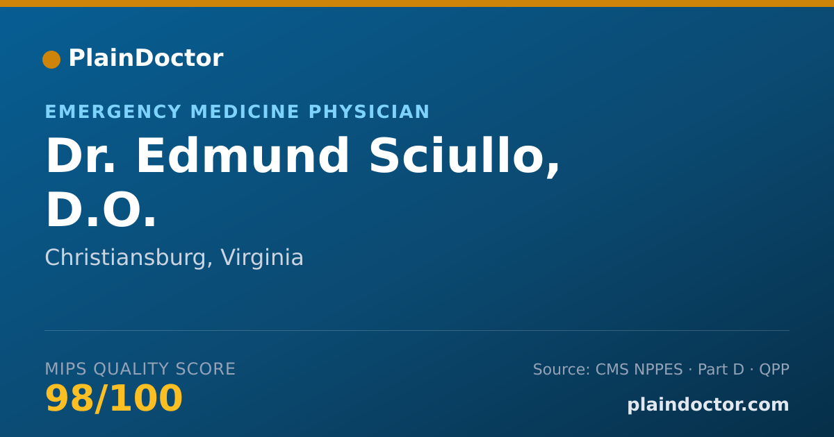 Shareable card for Edmund Sciullo, D.O. - Emergency Medicine Physician, Christiansburg, VA