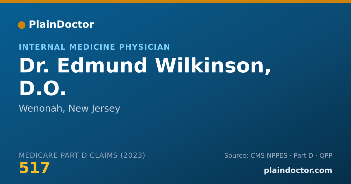 Shareable card for Edmund Wilkinson, D.O. - Internal Medicine Physician, Wenonah, NJ