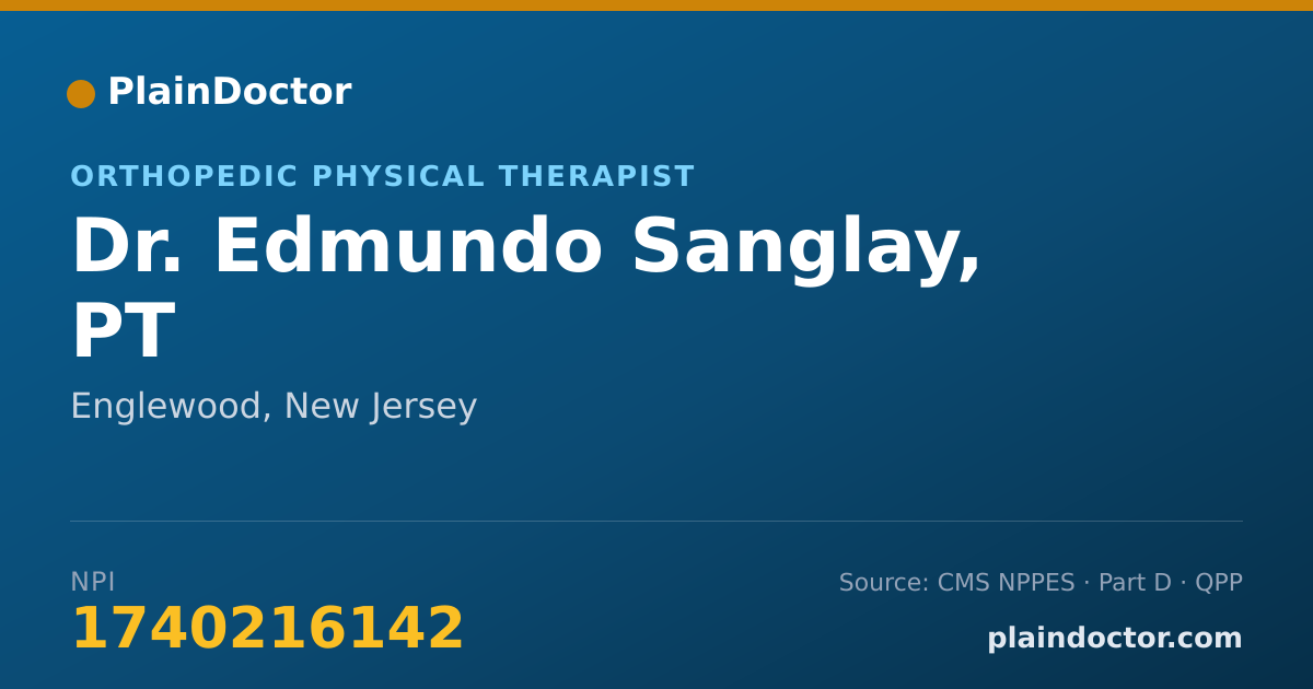 Shareable card for Edmundo Sanglay, PT - Orthopedic Physical Therapist, Englewood, NJ