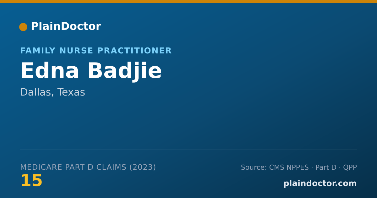 Shareable card for Edna Badjie - Family Nurse Practitioner, Dallas, TX