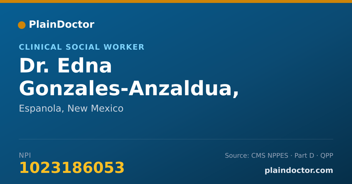 Shareable card for Edna Gonzales-Anzaldua, LISW,LADAC - Clinical Social Worker, Espanola, NM