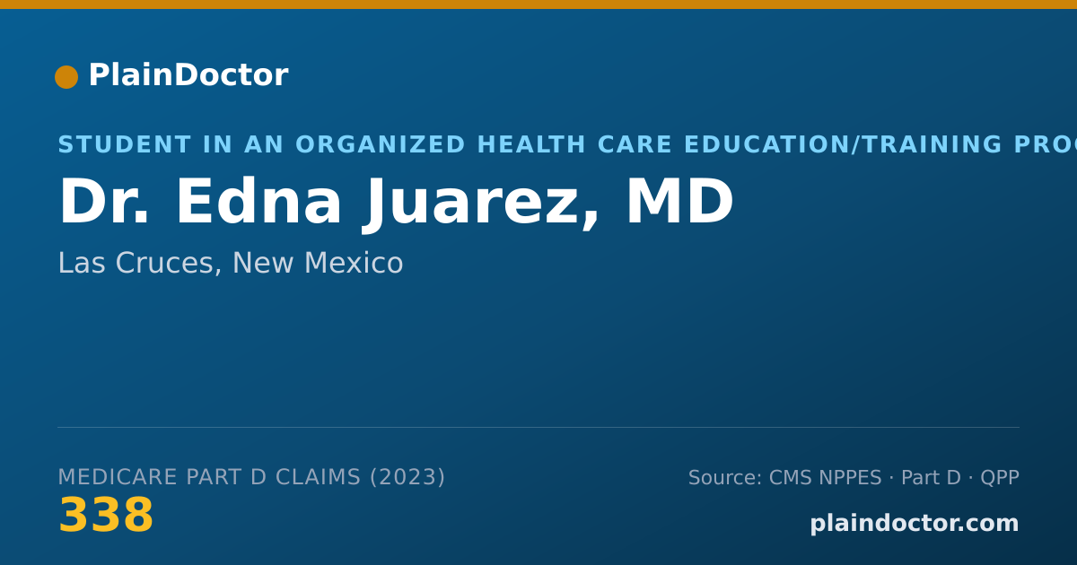 Shareable card for Edna Juarez, MD - Student in an Organized Health Care Education/Training Program, Las Cruces, NM