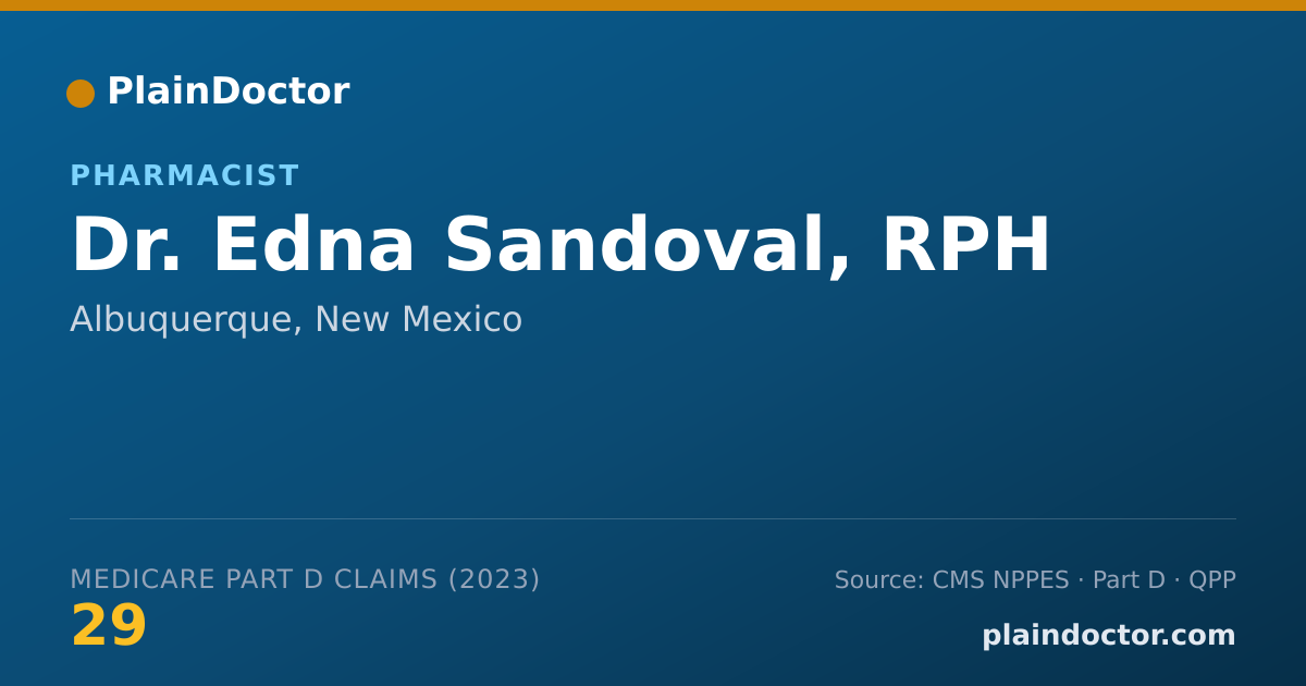 Shareable card for Edna Sandoval, RPH - Pharmacist, Albuquerque, NM