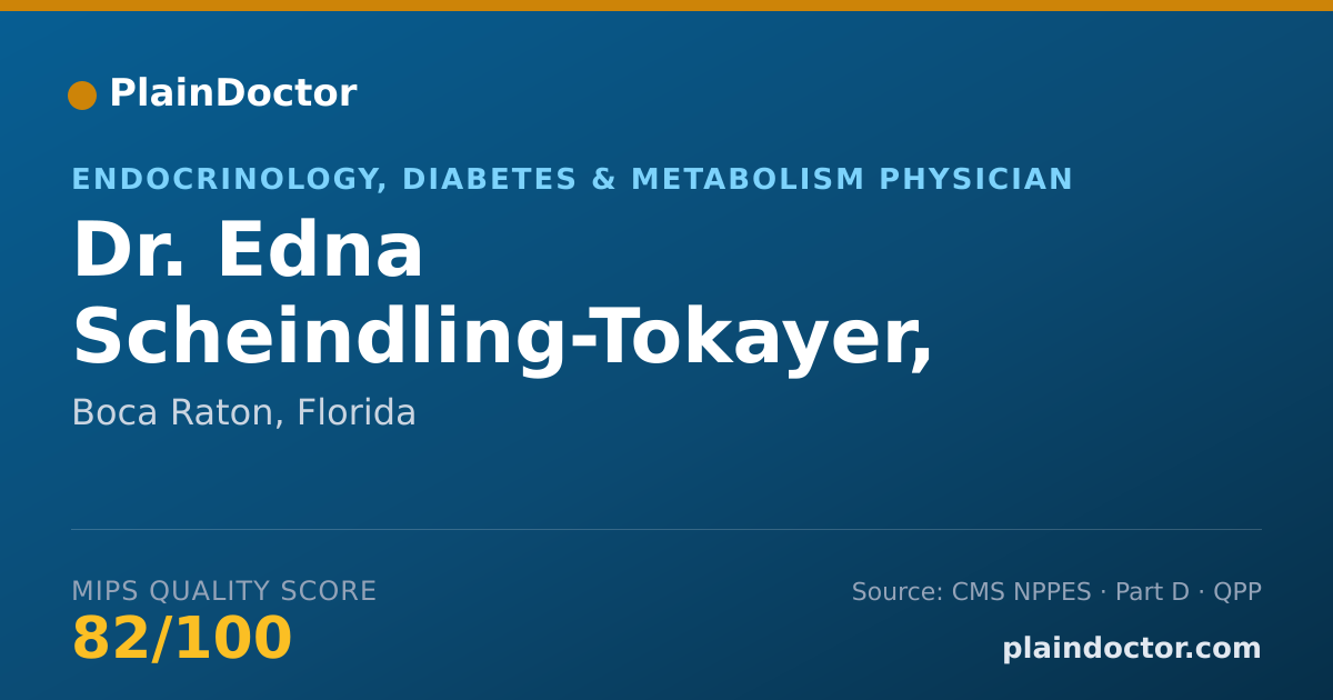 Shareable card for Edna Scheindling-Tokayer, MD - Endocrinology, Diabetes & Metabolism Physician, Boca Raton, FL