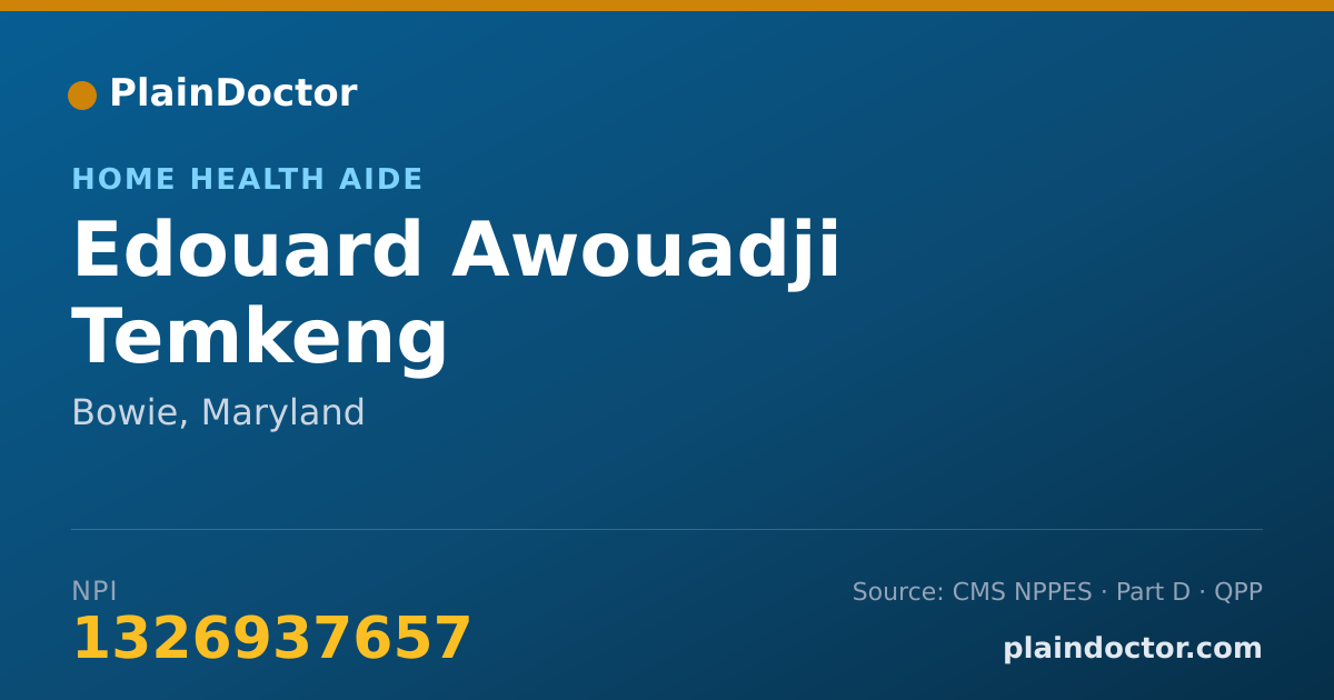 Shareable card for Edouard Awouadji Temkeng - Home Health Aide, Bowie, MD