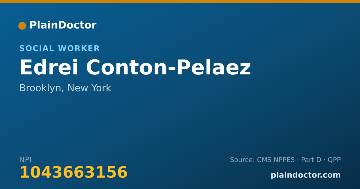 Shareable card for Edrei Conton-Pelaez - Social Worker, Brooklyn, NY