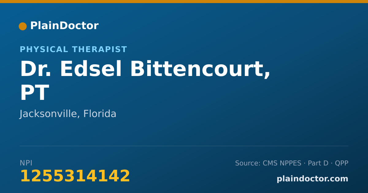 Shareable card for Edsel Bittencourt, PT - Physical Therapist, Jacksonville, FL