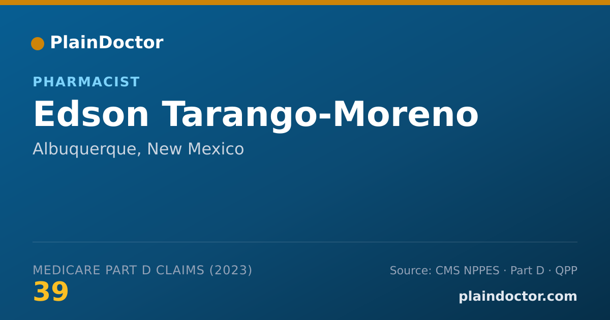 Shareable card for Edson Tarango-Moreno - Pharmacist, Albuquerque, NM