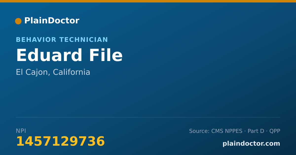 Shareable card for Eduard File - Behavior Technician, El Cajon, CA