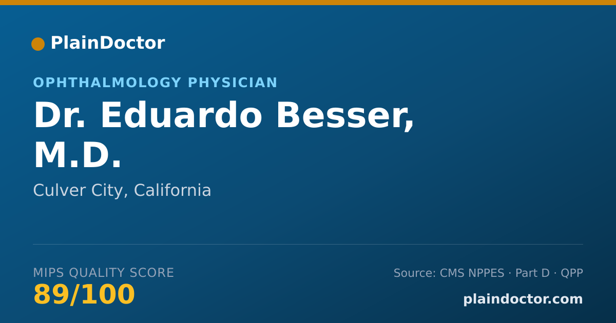 Shareable card for Eduardo Besser, M.D. - Ophthalmology Physician, Culver City, CA