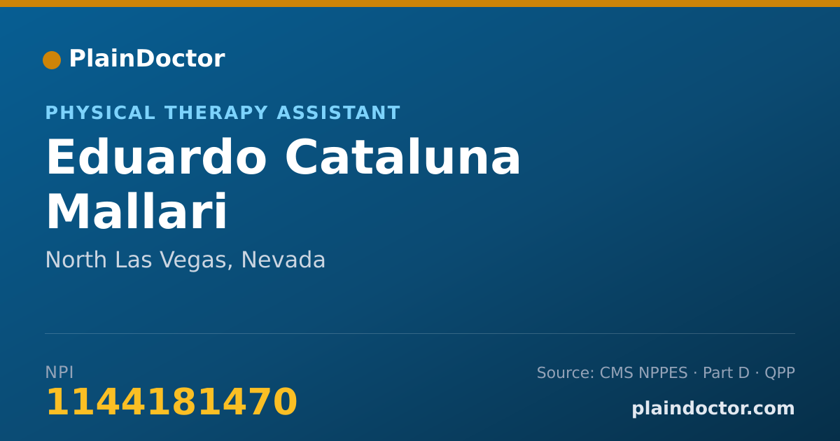 Shareable card for Eduardo Cataluna Mallari - Physical Therapy Assistant, North Las Vegas, NV