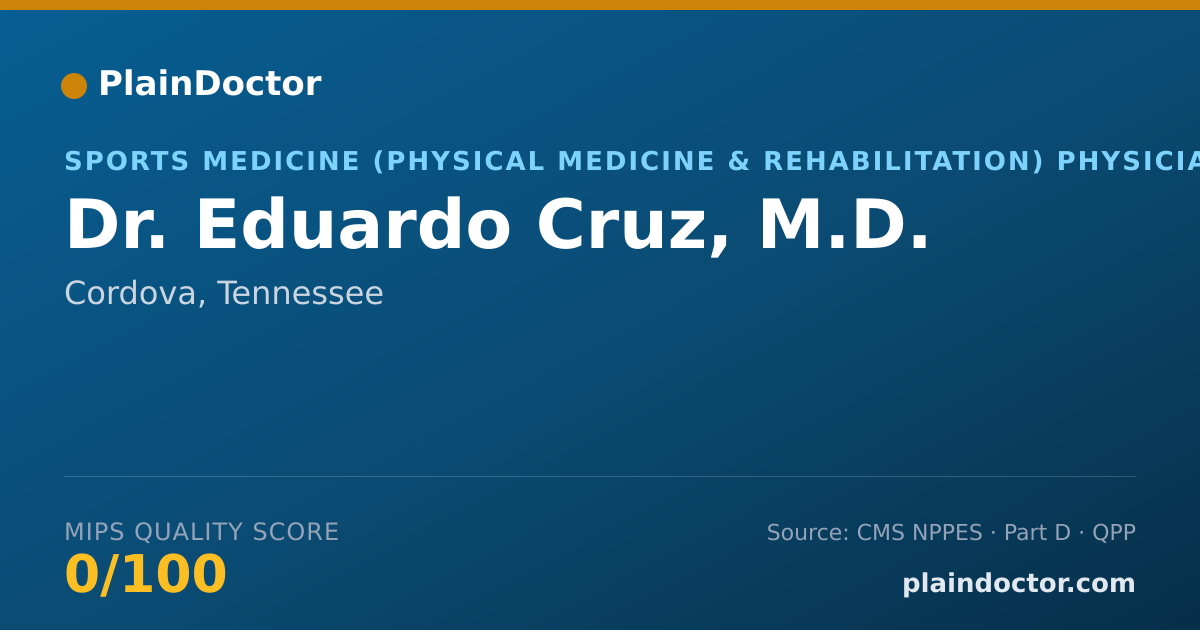 Shareable card for Eduardo Cruz, M.D. - Sports Medicine (Physical Medicine & Rehabilitation) Physician, Cordova, TN