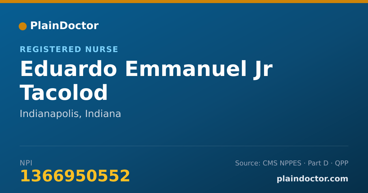 Shareable card for Eduardo Emmanuel Jr Tacolod - Registered Nurse, Indianapolis, IN