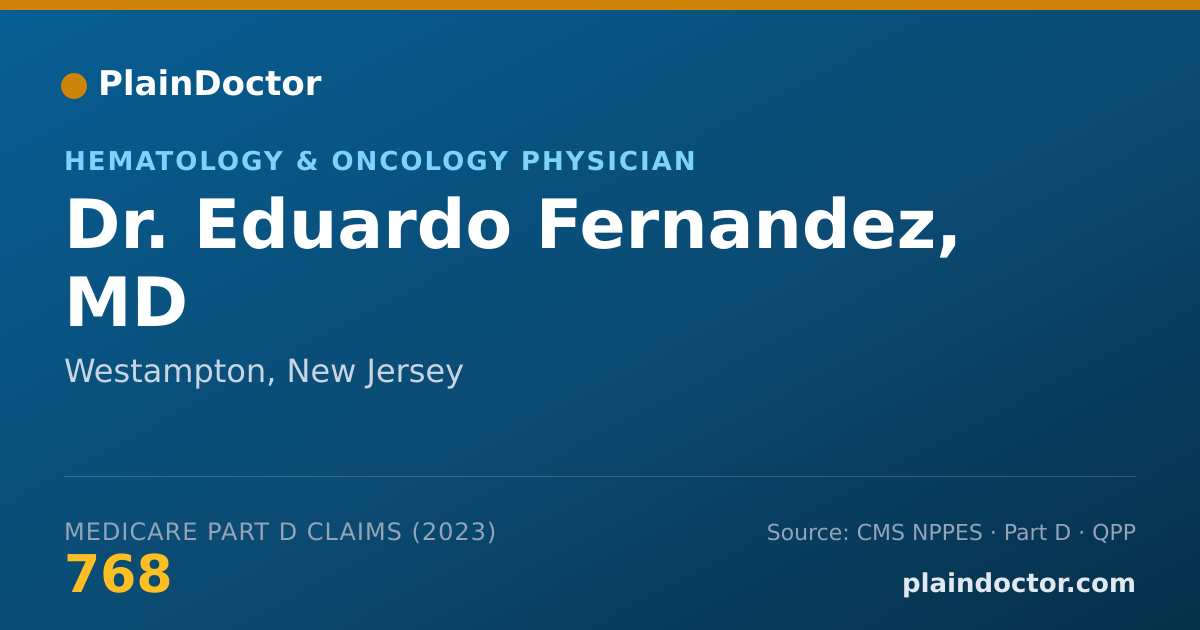Shareable card for Eduardo Fernandez, MD - Hematology & Oncology Physician, Westampton, NJ