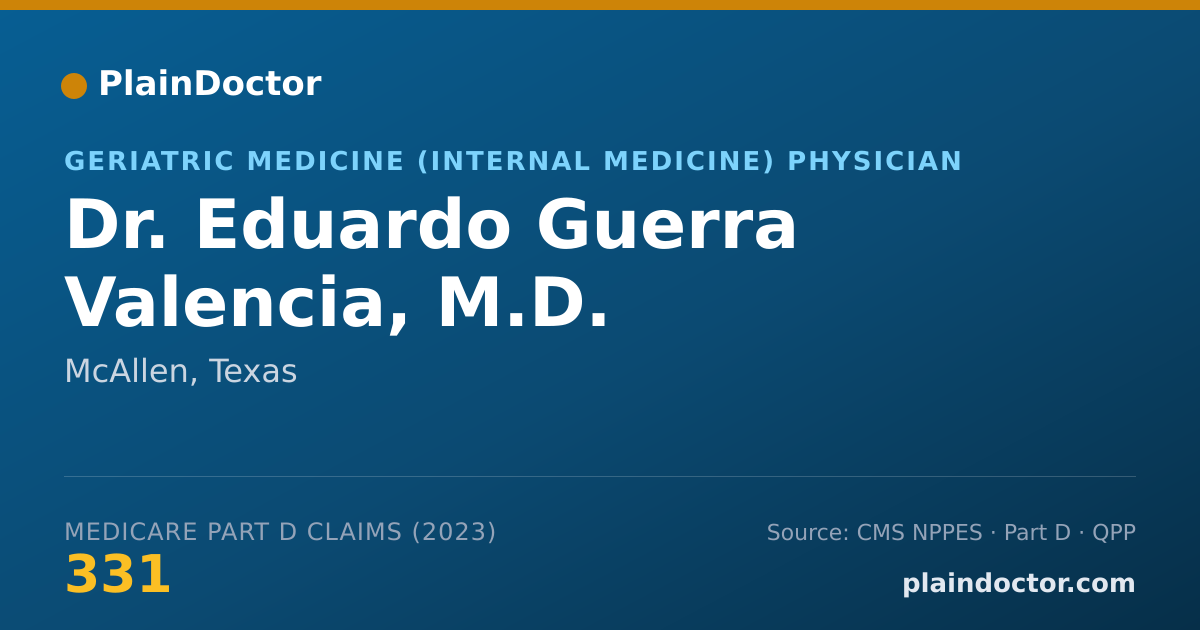 Shareable card for Eduardo Guerra Valencia, M.D. - Geriatric Medicine (Internal Medicine) Physician, McAllen, TX