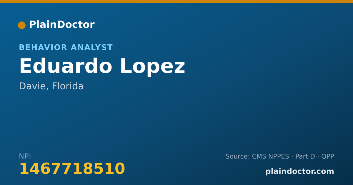 Shareable card for Eduardo Lopez - Behavior Analyst, Davie, FL