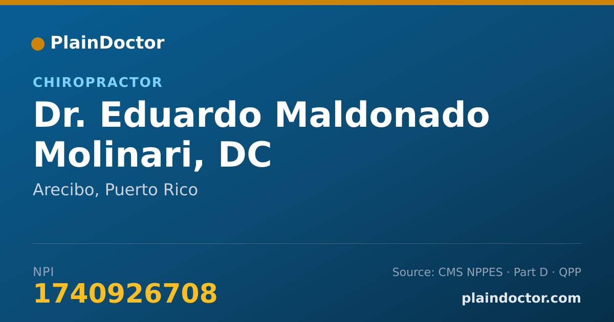 Shareable card for Eduardo Maldonado Molinari, DC - Chiropractor, Arecibo, PR