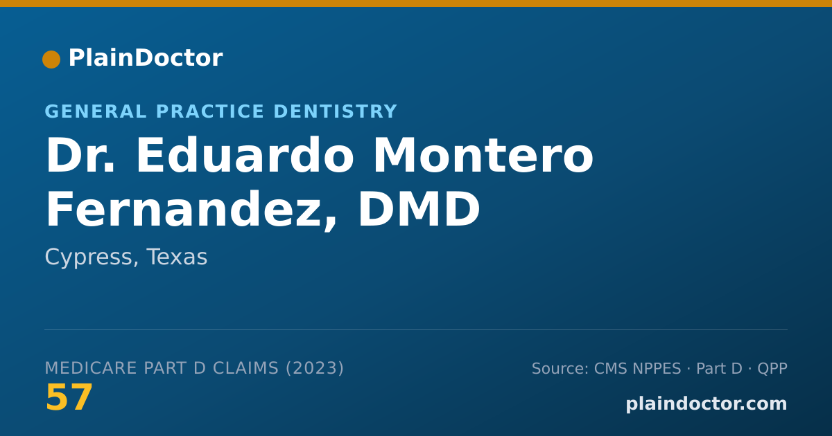 Shareable card for Eduardo Montero Fernandez, DMD - General Practice Dentistry, Cypress, TX