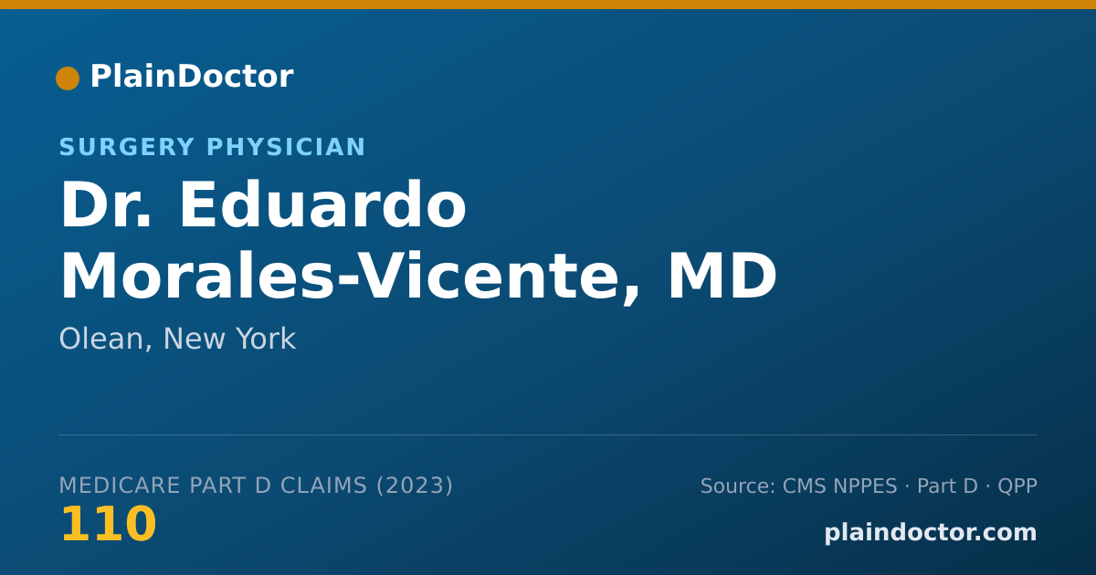 Shareable card for Eduardo Morales-Vicente, MD - Surgery Physician, Olean, NY