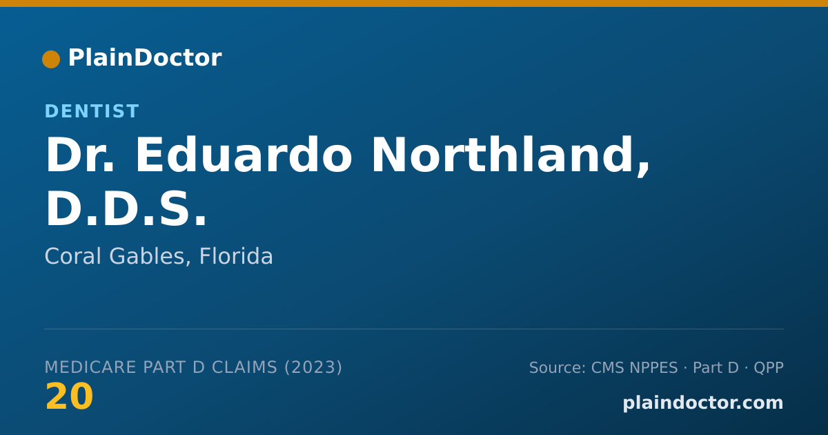 Shareable card for Eduardo Northland, D.D.S. - Dentist, Coral Gables, FL
